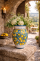 Preview: Vase sicilienne colorée aux citrons – vase décoratif en céramique artisanale pour jardin et terrasse